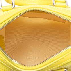 Pre Owned Louis Vuitton Yellow Damier Optic Mesh Sequins Cube Speedy