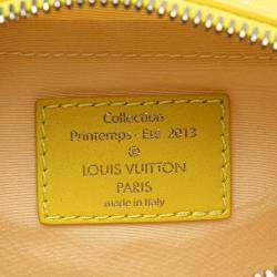 Pre Owned Louis Vuitton Yellow Damier Optic Mesh Sequins Cube Speedy