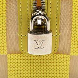 Pre Owned Louis Vuitton Yellow Damier Optic Mesh Sequins Cube Speedy