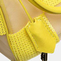 Pre Owned Louis Vuitton Yellow Damier Optic Mesh Sequins Cube Speedy