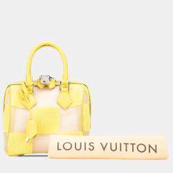 Pre Owned Louis Vuitton Yellow Damier Optic Mesh Sequins Cube Speedy