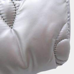 Pre Owned Louis Vuitton Speedy Bandouliere Silver Recycled Metallicnylon Monogram Size 25