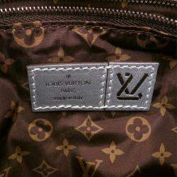 Pre Owned Louis Vuitton Speedy Bandouliere Silver Recycled Metallicnylon Monogram Size 25