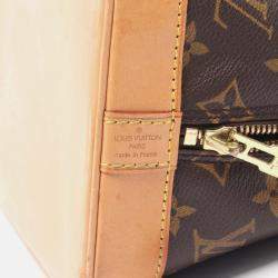 Pre Owned Louis Vuitton Alma Pm Handbag M51130 Monogram Canvas Leather Brown Used Women Lv