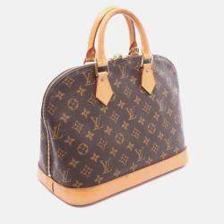 Pre Owned Louis Vuitton Alma Pm Handbag M51130 Monogram Canvas Leather Brown Used Women Lv