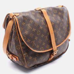 Pre Owned Louis Vuitton Saumur 35 Shoulder Bag M42254 Monogram Canvas Leather Brown Used