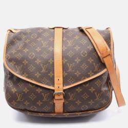 Pre Owned Louis Vuitton Saumur 35 Shoulder Bag M42254 Monogram Canvas Leather Brown Used