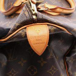 Pre Owned Louis Vuitton Speedy 40 Handbag M41522 Monogram Canvas Leather Brown Used Women