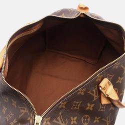 Pre Owned Louis Vuitton Speedy 40 Handbag M41522 Monogram Canvas Leather Brown Used Women