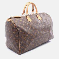 Pre Owned Louis Vuitton Speedy 40 Handbag M41522 Monogram Canvas Leather Brown Used Women