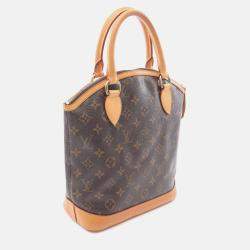 Pre Owned Louis Vuitton Lockit Handbag M40102 Monogram Canvas Leather Brown Used Women Lv