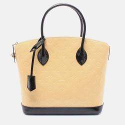 Pre Owned Louis Vuitton Lockit Pm Handbag M90251 Vernis Leather Beige Dune Used Women Lv