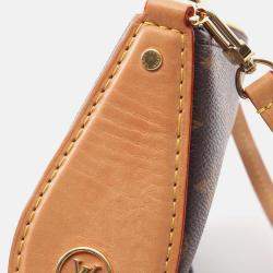 Pre Owned Louis Vuitton Pochette Tirette Shoulder Bag M12859 Monogram Canvas Brown Used Lv