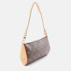 Pre Owned Louis Vuitton Pochette Tirette Shoulder Bag M12859 Monogram Canvas Brown Used Lv
