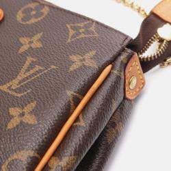Pre Owned Louis Vuitton Eva Shoulder Bag M95567 Monogram Canvas Leather Brown Used Women