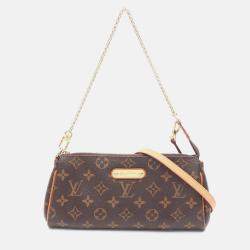 Pre Owned Louis Vuitton Eva Shoulder Bag M95567 Monogram Canvas Leather Brown Used Women