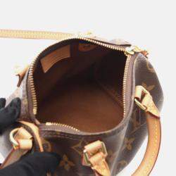 Pre Owned Louis Vuitton Nano Speedy Crossbody Shoulder Bag M61252 Monogram Canvas Used Lv