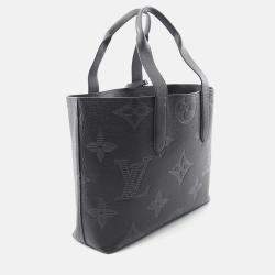 Pre Owned Louis Vuitton Cabas Voyage Nv Tote Bag M57290 Leather Monogram Giant Shadow Bk