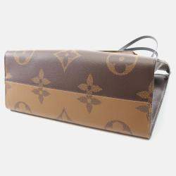 Pre Owned Louis Vuitton Onthego Gm Shoulder Tote Bag M45320 Monogram Giant Reverse Canvas