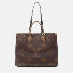 Pre Owned Louis Vuitton Onthego Gm Shoulder Tote Bag M45320 Monogram Giant Reverse Canvas