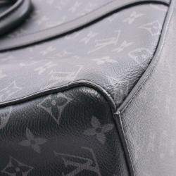 Pre Owned Louis Vuitton Sac Plat 24H Tote Bag M46451 Monogram Eclipse Canvas Leather Bk Lv