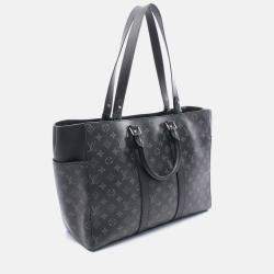 Pre Owned Louis Vuitton Sac Plat 24H Tote Bag M46451 Monogram Eclipse Canvas Leather Bk Lv