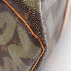 Pre Owned Louis Vuitton Keepall50 Hand Bag M92196 Monogram Graffiti Brown Canvas Used Lv