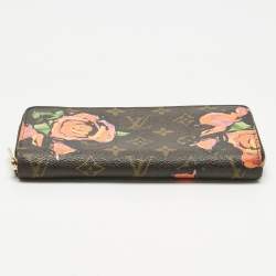 Pre Owned Louis Vuitton Monogram Roses Canvas Zippy Wallet