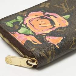 Pre Owned Louis Vuitton Monogram Roses Canvas Zippy Wallet
