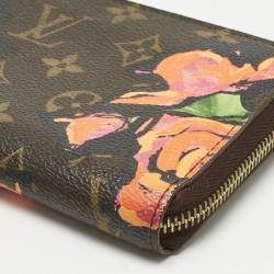 Pre Owned Louis Vuitton Monogram Roses Canvas Zippy Wallet