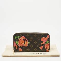 Pre Owned Louis Vuitton Monogram Roses Canvas Zippy Wallet