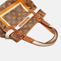 Pre Owned Louis Vuitton Brown Limited Edition Monogram Tisse Rayures PM