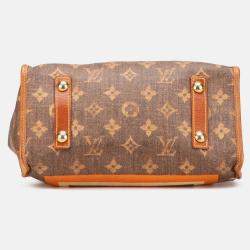 Pre Owned Louis Vuitton Brown Limited Edition Monogram Tisse Rayures PM