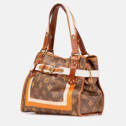 Pre Owned Louis Vuitton Brown Limited Edition Monogram Tisse Rayures PM