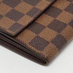 Pre Owned Louis Vuitton Damier Ebene Canvas Sarah Long Wallet