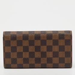 Pre Owned Louis Vuitton Damier Ebene Canvas Sarah Long Wallet