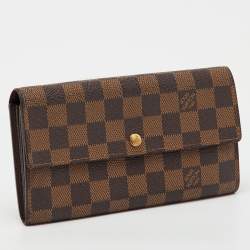 Pre Owned Louis Vuitton Damier Ebene Canvas Sarah Long Wallet