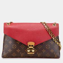 Pre Owned Louis Vuitton Brown/Red Monogram Pallas Chain