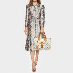 Pre Owned Louis Vuitton White Multicolor Monogram Canvas Speedy 30 Bag
