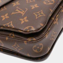 Pre Owned Louis Vuitton Brown Monogram Pochette Metis