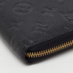Pre Owned Louis Vuitton Black Monogram Empreinte Leather Zippy Wallet