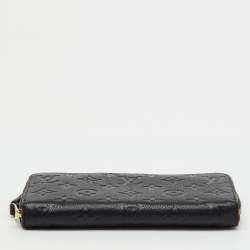 Pre Owned Louis Vuitton Black Monogram Empreinte Leather Zippy Wallet