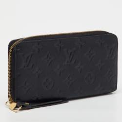 Pre Owned Louis Vuitton Black Monogram Empreinte Leather Zippy Wallet