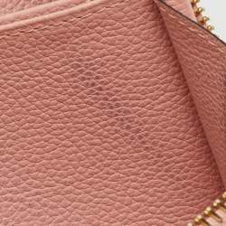 Pre Owned Louis Vuitton Rose Poudre Monogram Empreinte Leather Zippy Wallet