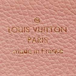 Pre Owned Louis Vuitton Rose Poudre Monogram Empreinte Leather Zippy Wallet