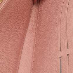 Pre Owned Louis Vuitton Rose Poudre Monogram Empreinte Leather Zippy Wallet