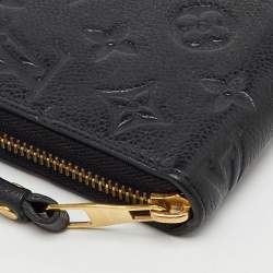 Pre Owned Louis Vuitton Black Monogram Empreinte Leather Zippy Wallet