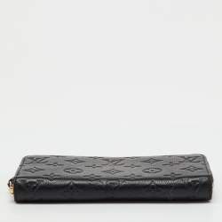 Pre Owned Louis Vuitton Black Monogram Empreinte Leather Zippy Wallet
