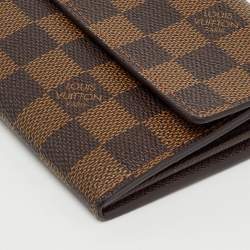 Pre Owned Louis Vuitton Damier Ebene Canvas Sarah Long Wallet