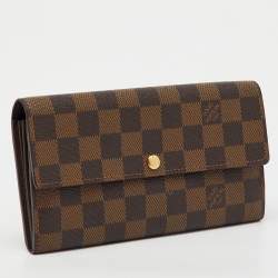 Pre Owned Louis Vuitton Damier Ebene Canvas Sarah Long Wallet